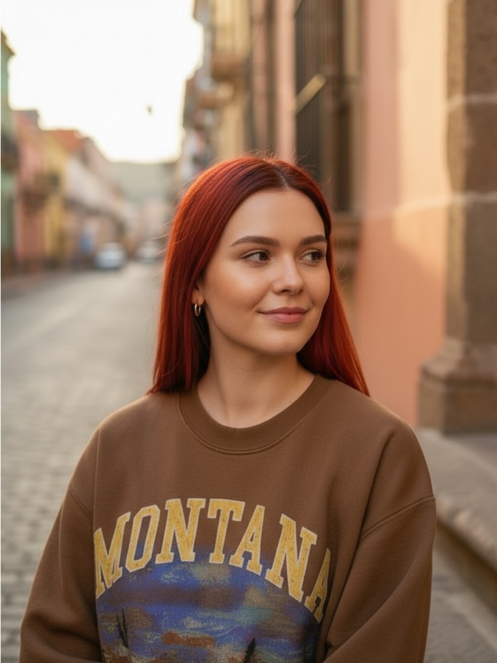 Montana Graphic Crewneck Sweatshirt - Brown xs - Picture 1 of 7